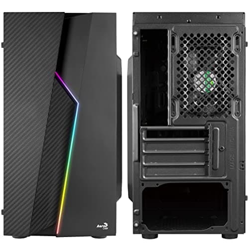 Aerocool Bolt Micro ATX Mini Tower Black with Tempered Glass Side Panel and USB 3.2 Gen 1 Type-A, USB 2.0 Type-A image