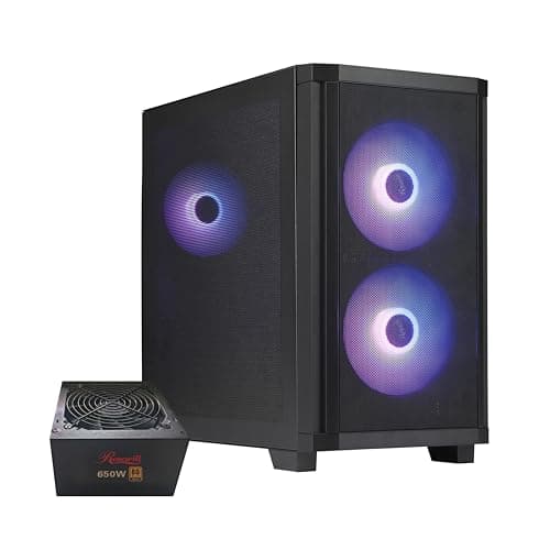 Rosewill FBM-X3 Micro ATX Mid Tower Black with Tempered Glass Side Panel, USB 3.2 Gen 1 Type-A USB 2.0 Type-A, and w/650 W Power Supply main image