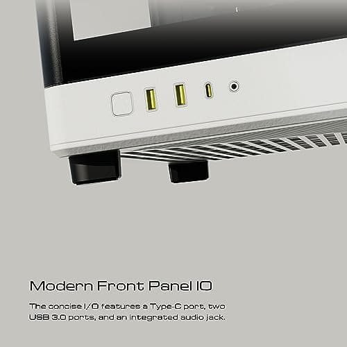 GAMDIAS NESO P1 ATX Full Tower Black / White Tempered Glass Side Panel, USB 3.2 Gen 2 Type-C, USB 3.2 Gen 1 Type-A image