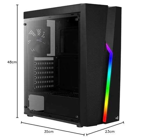 Aerocool Bolt ATX Mid Tower Black with Acrylic Side Panel, USB 3.2 Gen 1 Type-A, USB 2.0 Type-A image