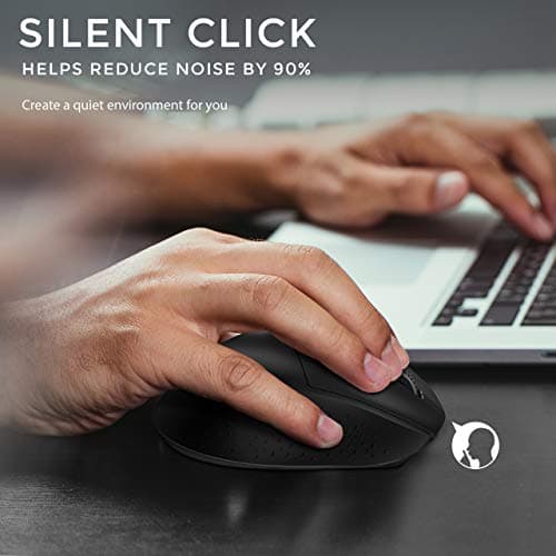 VicTsing Wireless Mouse Rechargeable, 2020 Unique Comfortable Ergonomic Mouse, Noiseless/Adjustable 2400Dpi/6 Buttons, Cordless Mice with USB Receiver for PC, Computer, Laptop, MacBook image