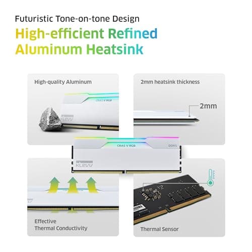 Klevv CRAS V RGB White DDR5-6000 CL30 64GB (2x32GB) image