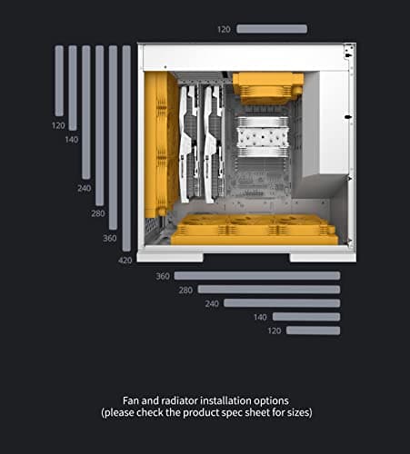 Geometric Future Model 8 ATX Mid Tower Black / White Tinted Tempered Glass Side Panel image