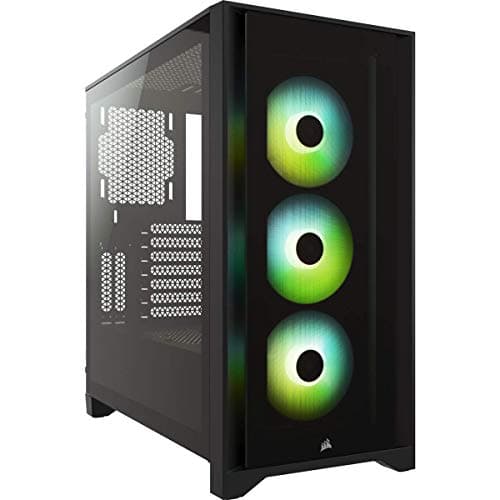 Corsair iCUE 4000X ATX Mid Tower Black RGB Tempered Glass USB 3.2 Gen 2 Type-C USB 3.2 Gen 1 Type-A image