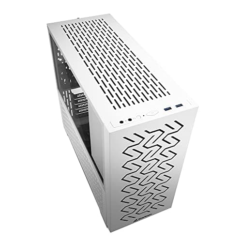 SHARKOON MS-Z1000 Micro ATX Mid Tower White Tempered Glass Side Panel with USB 3.2 Gen 1 Type-A Front Panel image