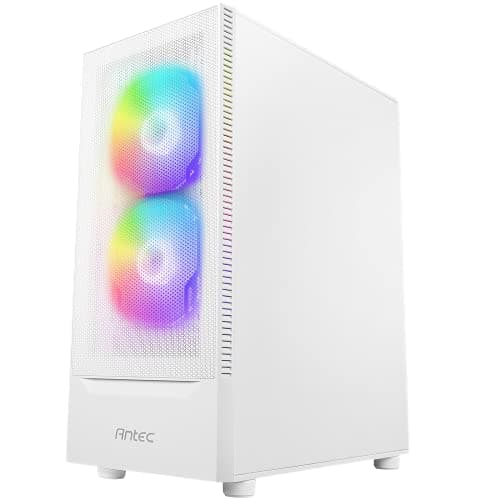 Antec NX410 ATX Mid Tower White with Tempered Glass Side Panel and USB 3.2 Gen 1 Type-A, USB 2.0 Type-A image
