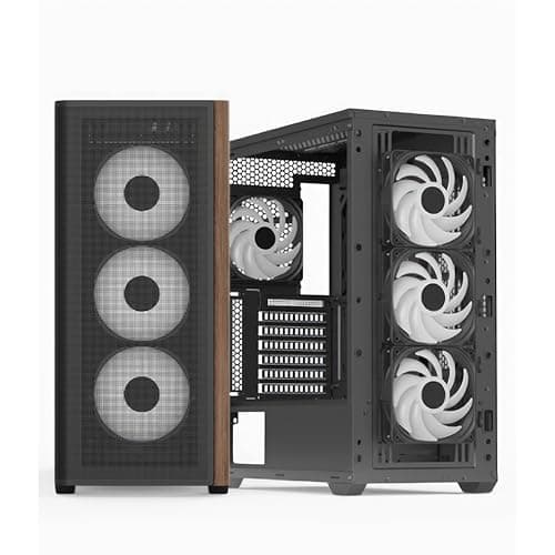 Aerocool D501A V2 ATX Mid Tower Black with Tempered Glass Side Panel and USB 3.2 Gen 2 Type-C, USB 3.2 Gen 1 Type-A image