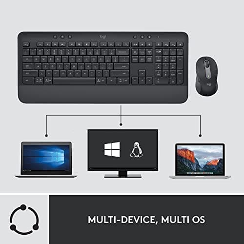 Logitech Signature MK650 Wired/Bluetooth/Wireless Standard Keyboard With Laser Mouse image