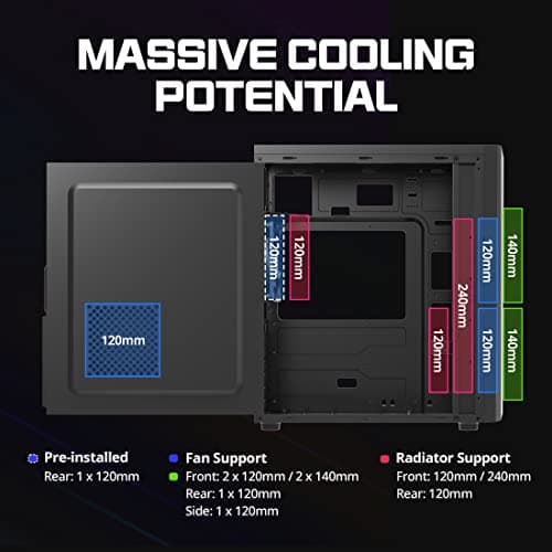 Zalman T8 ATX Mid Tower Black with USB 3.2 Gen 1 Type-A USB 2.0 Type-A image