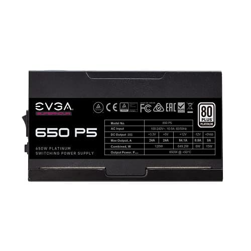 EVGA SuperNOVA 650 P5 Black / Teal 650W Fully Modular 80+ Platinum Certified image
