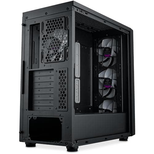 Cooler Master MasterBox 600 ATX Mid Tower Black with Tempered Glass Side Panel and USB 3.2 Gen 2x2 Type-C, USB 3.2 Gen 1 Type-A image