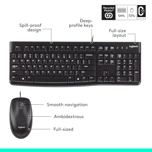 Logitech MK120 Wired Slim Keyboard With Optical Mouse image