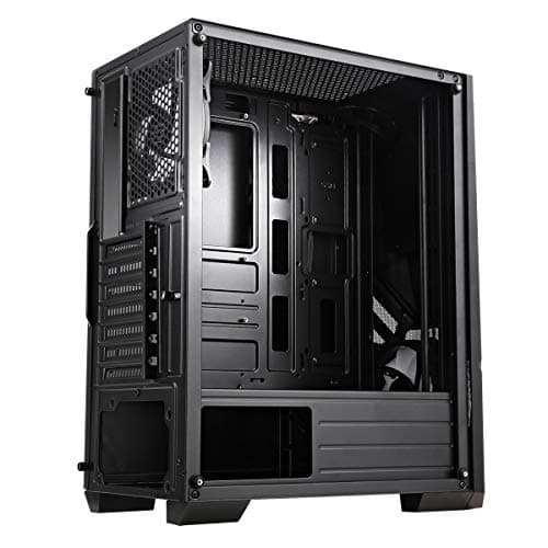 CiT Master ATX Mid Tower Black Tempered Glass Side Panel, USB 3.2 Gen 1 & USB 2.0 Front USB image