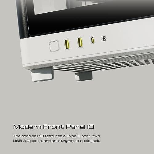 GAMDIAS NESO P1 ATX Full Tower White with Tempered Glass Side Panel and Front Panel: USB 3.2 Gen 2 Type-C, USB 3.2 Gen 1 Type-A image