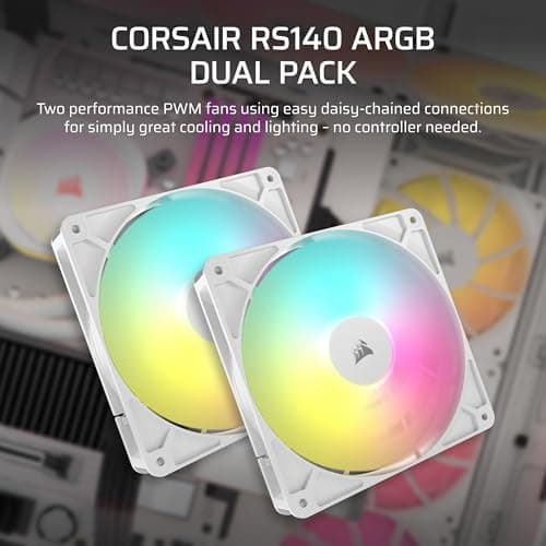 Corsair RS140 140mm White ARGB PWM 95.5 CFM 2-Pack image
