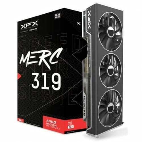 XFX Radeon RX 7800 XT Speedster MERC 319 Black 16GB GDDR6 Black Silver image
