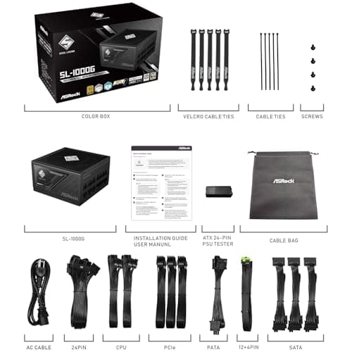 ASRock Steel Legend SL-1000G Black 1000W Fully Modular 80+ Gold image