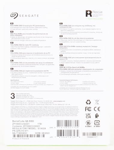 Seagate BarraCuda Q5 1TB SSD M.2-2280 PCIe 3.0 X4 NVMe image