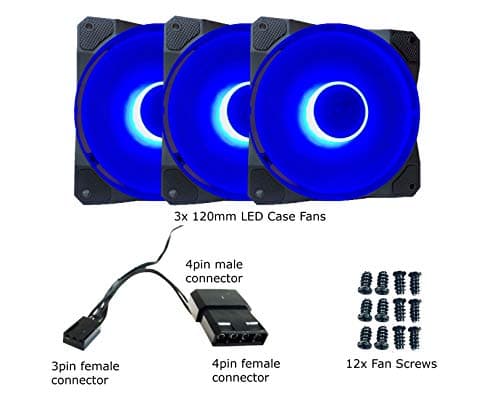 Apevia Cosmos 120mm Blue 56.67 CFM 3-Pack image