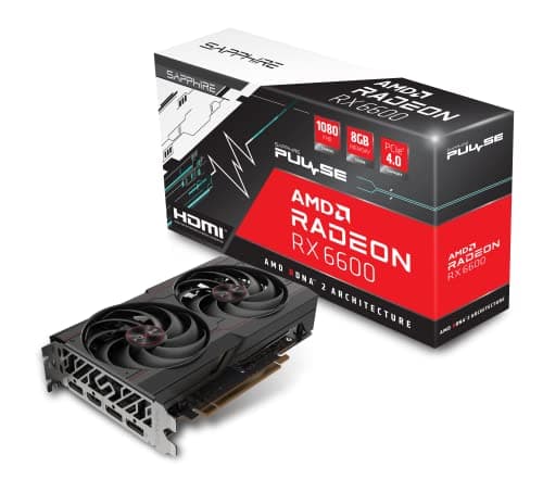 Sapphire PULSE Radeon RX 6600 8GB GDDR6 Black / Red image