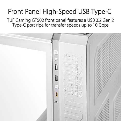 Asus TUF Gaming GT502 ATX Mid Tower White Tempered Glass Side Panel image