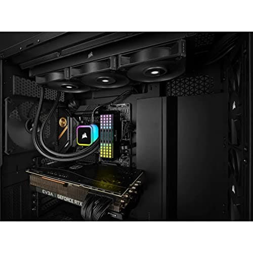 Corsair iCUE H100i RGB ELITE Water 240mm 59.1 CFM Black image