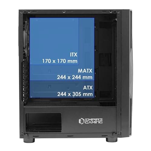 Empire Gaming Diamond ATX Mid Tower Black with Tempered Glass Side Panel and USB 3.2 Gen 1 Type-A, USB 2.0 Type-A Front Panel image