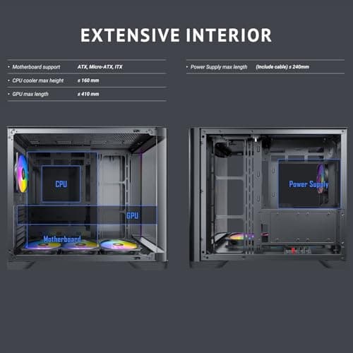 Antec C5 Curve ARGB ATX Mid Tower White with Tempered Glass Side Panel image