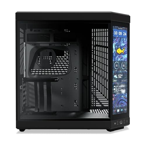 HYTE - Y70 touch infinite Dual Chamber ATX Mid Tower Modern Aesthetic Case With Integrated 2.5K IPS Touchscreen - Pitch Black image