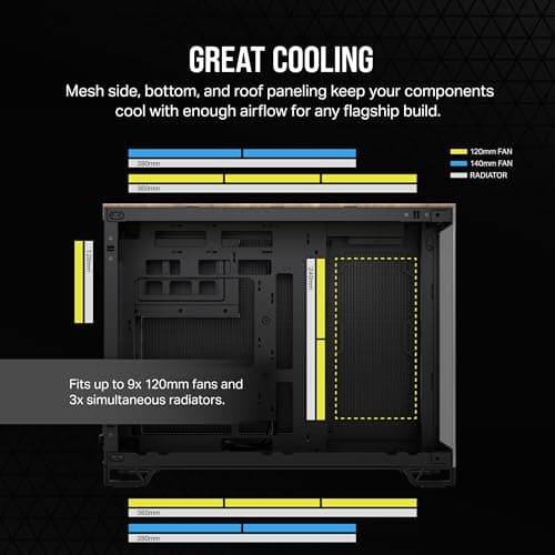 Corsair 2500X Micro ATX Mini Tower Walnut with Tempered Glass Side Panel image