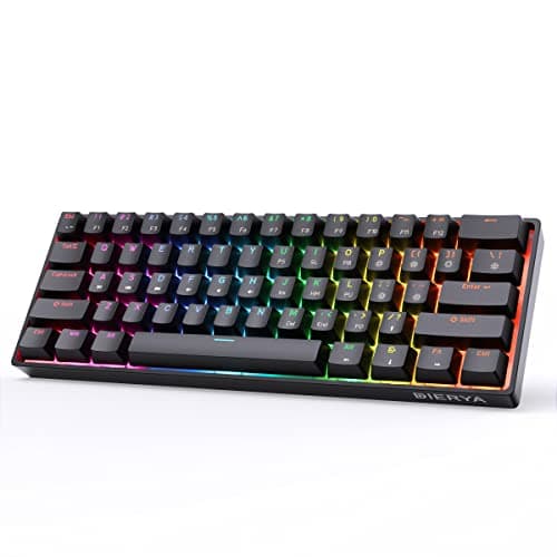 DIERYA x KEMOVE 60% Mechanical Gaming Keyboard, RGB Backlit Wired PBT Keycap Waterproof Type-C Mini Compact 61 Keys Computer Keyboard with Full Keys Programmable (Gateron Optical Brown Switch) main image