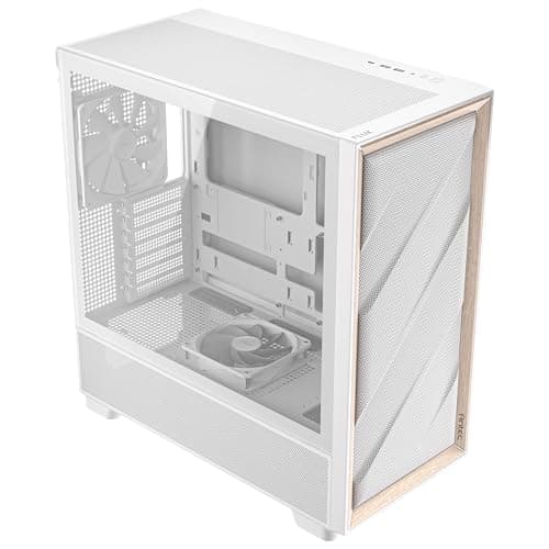 Antec FLUX ATX Mid Tower White / Brown with Tempered Glass Side Panel and USB 3.2 Gen 2 Type-C, USB 3.2 Gen 1 Type-A image