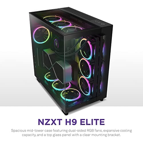 NZXT H9 Elite ATX Mid Tower Black Tempered Glass Side Panel image