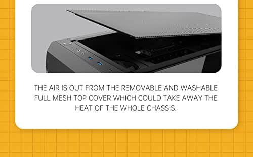 Geometric Future Model 6 ATX Mid Tower Black / Yellow with Tinted Tempered Glass Side Panel and USB 3.2 Gen 1 Type-A image