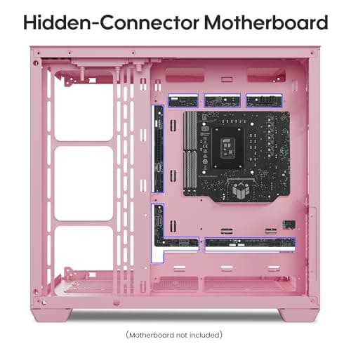 Vetroo AL900 ATX Mid Tower Pink with Tempered Glass Side Panel and USB 3.2 Gen 1 Type-A, USB 2.0 Type-A Front Panel image