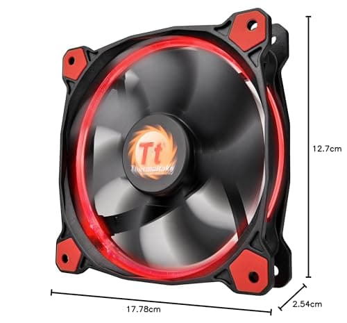 Thermaltake Riing 120mm Red LED 40.6 CFM Black / Red 1-Pack image