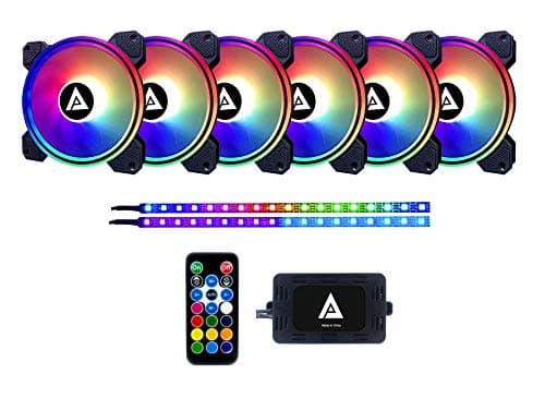 Apevia Electro 120mm White / Black RGB 57.67 CFM 6-Pack main image