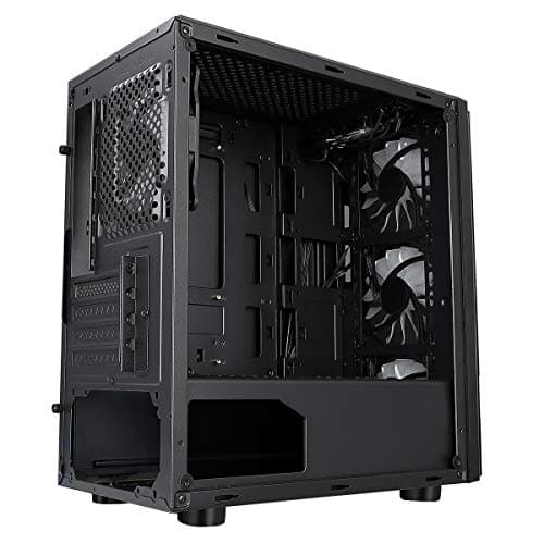 CiT Flash Micro ATX Mid Tower Black with Tempered Glass Side Panel and USB 3.2 Gen 1 Type-A, USB 2.0 Type-A image