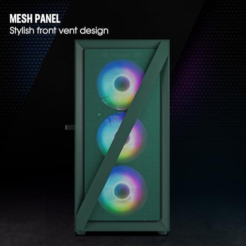 Vetroo M05 Micro ATX Mid Tower Green Tempered Glass image