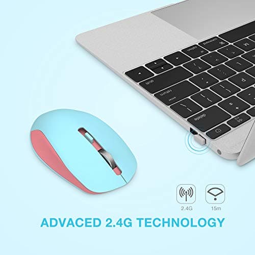 Wireless Mouse, seenda 2.4G Wireless Computer Mouse with Nano Receiver 3 Adjustable DPI Levels, Portable Mobile Optical Mice for Laptop, PC, Chromebook, Computer, Notebook, Pink & Blue image
