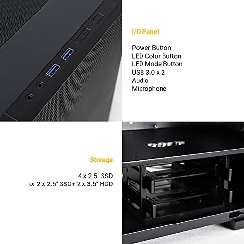 Lian Li LANCOOL 205 Mesh ATX Mid Tower Black Tempered Glass Side Panel image