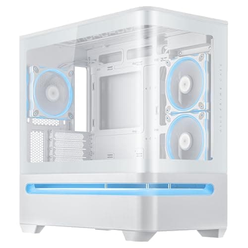 Asus Prime AP202 Micro ATX Mid Tower White with Tempered Glass Side Panel and USB 3.2 Gen 2x2 Type-C / USB 3.2 Gen 1 Type-A image