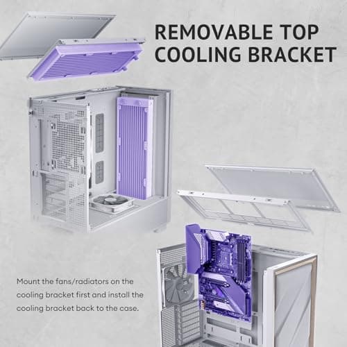 Antec FLUX ATX Mid Tower White / Brown with Tempered Glass Side Panel and USB 3.2 Gen 2 Type-C, USB 3.2 Gen 1 Type-A image