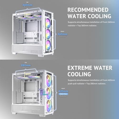 Antec FLUX ATX Mid Tower White / Brown with Tempered Glass Side Panel and USB 3.2 Gen 2 Type-C, USB 3.2 Gen 1 Type-A image