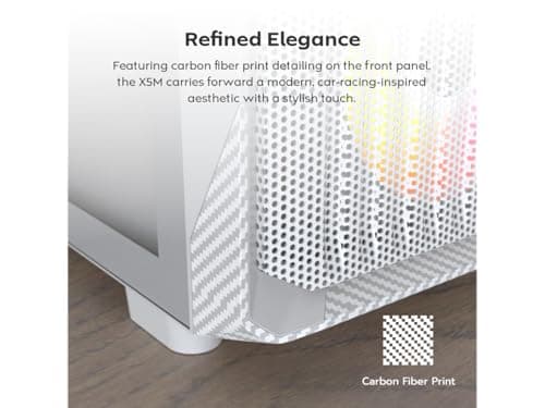 Montech X5M Micro ATX Mini Tower White with Tempered Glass Side Panel and USB 3.2 Gen 2x2 Type-C, USB 3.2 Gen 1 Type-A, USB 2.0 Type-A image