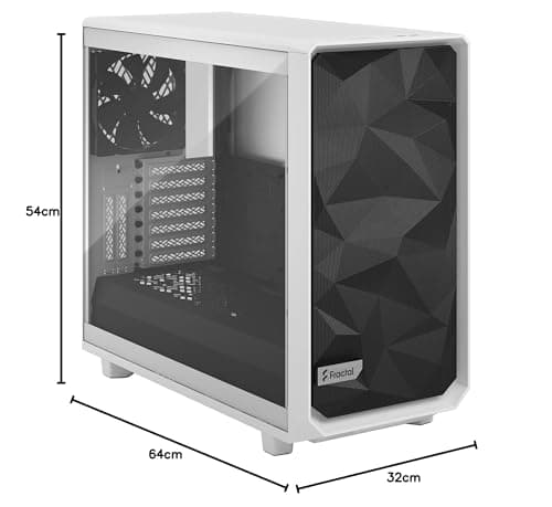 Fractal Design Meshify 2 ATX Mid Tower White / Black with Tempered Glass Side Panel and USB 3.2 Gen 2 Type-C, USB 3.2 Gen 1 Type-A image
