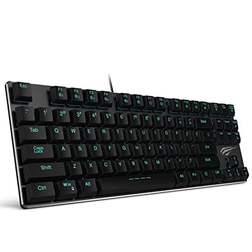 Mechanical Keyboard HAVIT Backlit Wired Gaming Keyboard Extra-Thin & Light, Kailh Latest Low Profile Blue Switches, 87 Keys N-Key Rollover (Black) main image