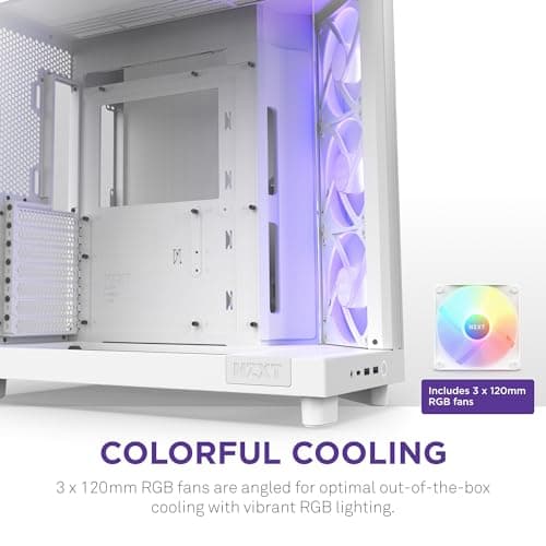 NZXT H6 Flow RGB ATX Mid Tower White Tempered Glass image