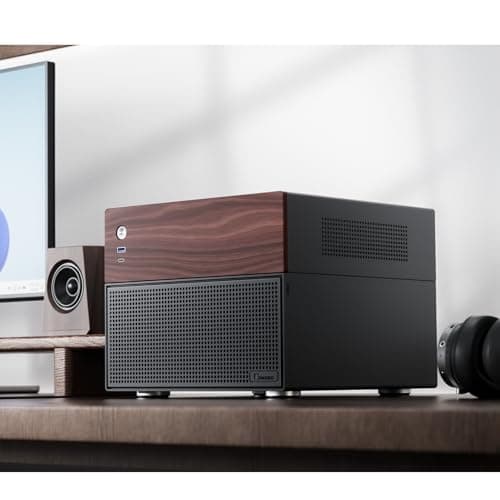 Jonsbo N4 Micro ATX Desktop Black / Brown Mesh Side Panel, USB 3.2 Gen 2 Type-C, USB 3.2 Gen 1 Type-A image