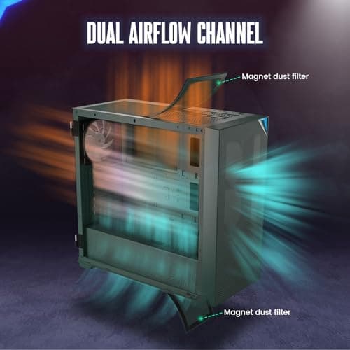 Vetroo AL800 ATX Mid Tower Green Tempered Glass Side Panel image